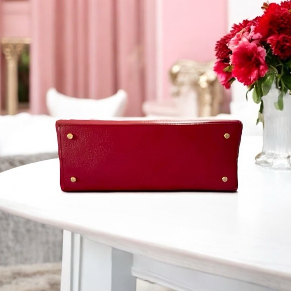 Kate Spade Red Plum Bow Kirk Park Medium Maize Dome Satchel - Picture 4 of 13